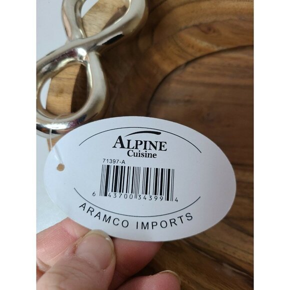 OVAL Wood Serving Dish Platter with Metal Handles Kitchen Depot Alpine Cuisine - Picture 3 of 6